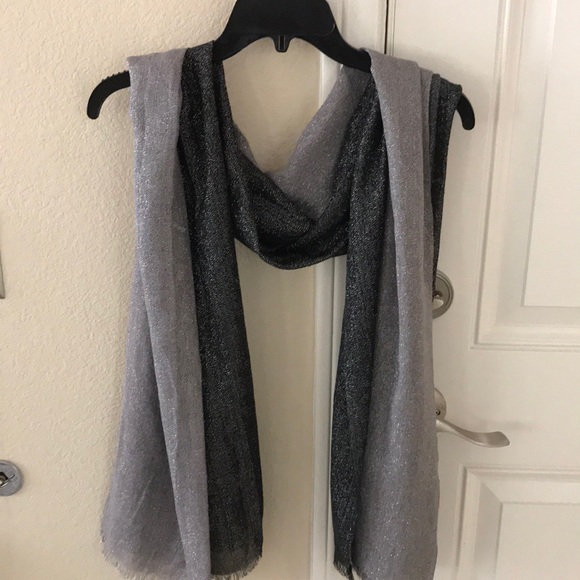 GLITTER SILVER & BLACK OMBRÉ SCARF WRAP